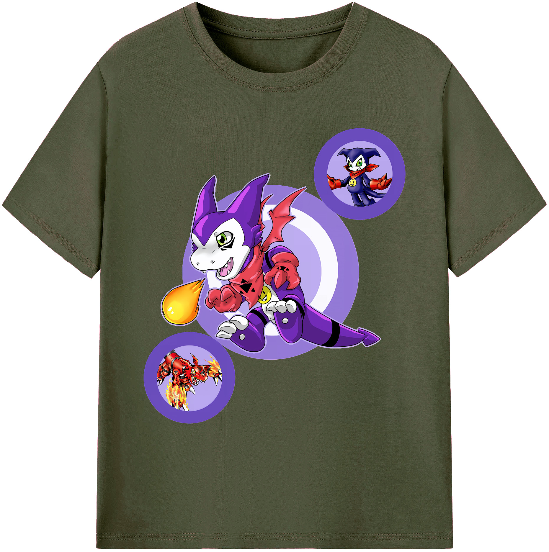 （画像用） Digimon デジタルモンスター/デジモン 綿100％ メンズ半袖Tシャツ｜肌触りやわらか＆通気性